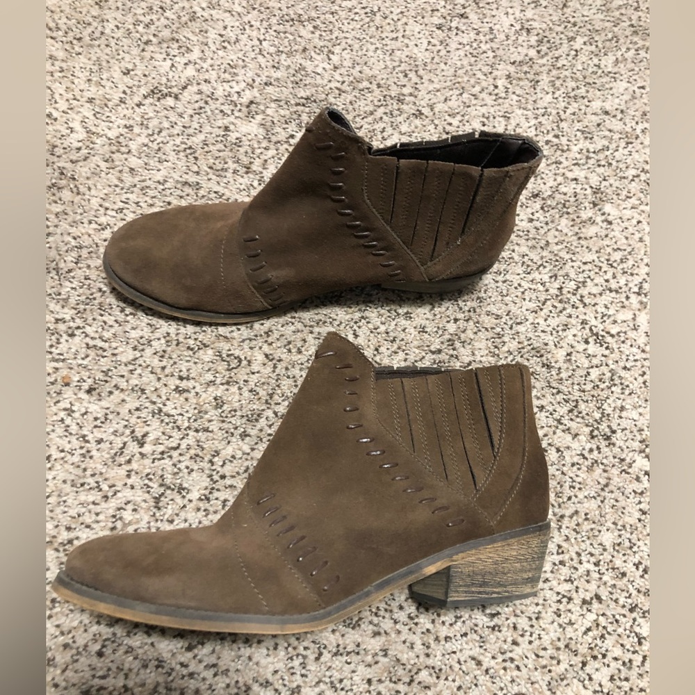 Brown booties. 9.